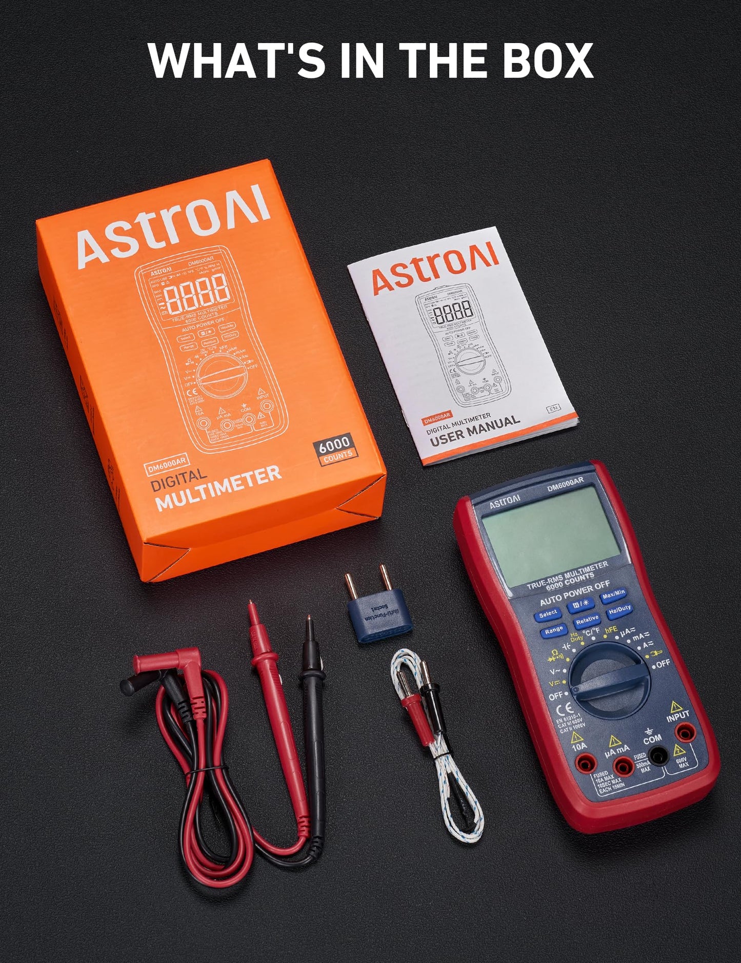 AstroAI Digital Multimeter 6000, Multi Meter - Measures Voltage, Current, Resistance, Continuity, Capacitance, Diode, Temperature – Voltmeter with Backlit LCD, Data Hold, Safety Rated CAT III, Blue 🍁 All In One Marketplace Canada