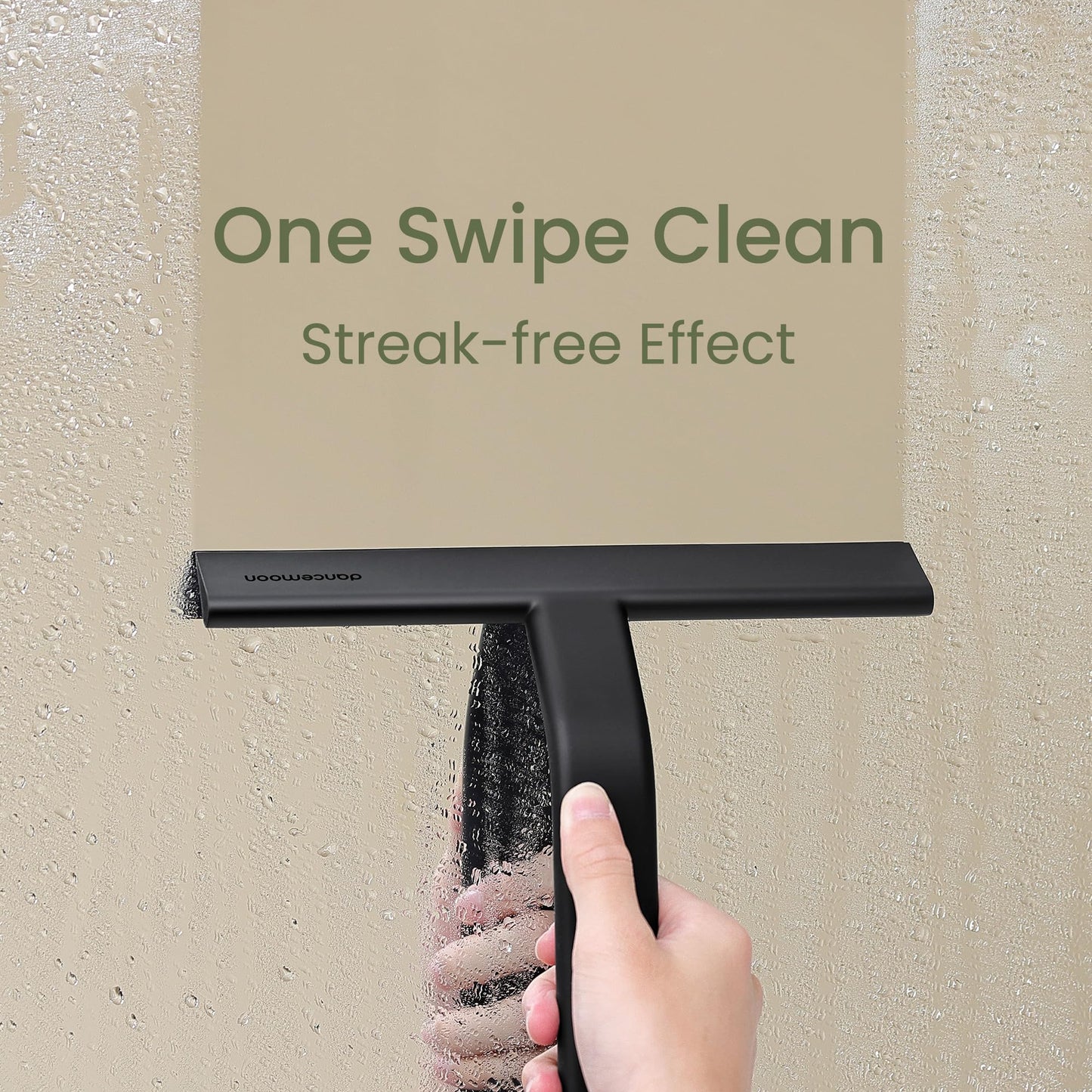 dancemoon JustHang Shower Squeegee for Glass Doors, All-One-Piece Silicone with Built-in Hook Design for Easy Hanging, Household Window Mirror Squeegee for Bathroom, Glass, Tile Wall,Car 10-Inch Black 🍁 All In One Marketplace Canada