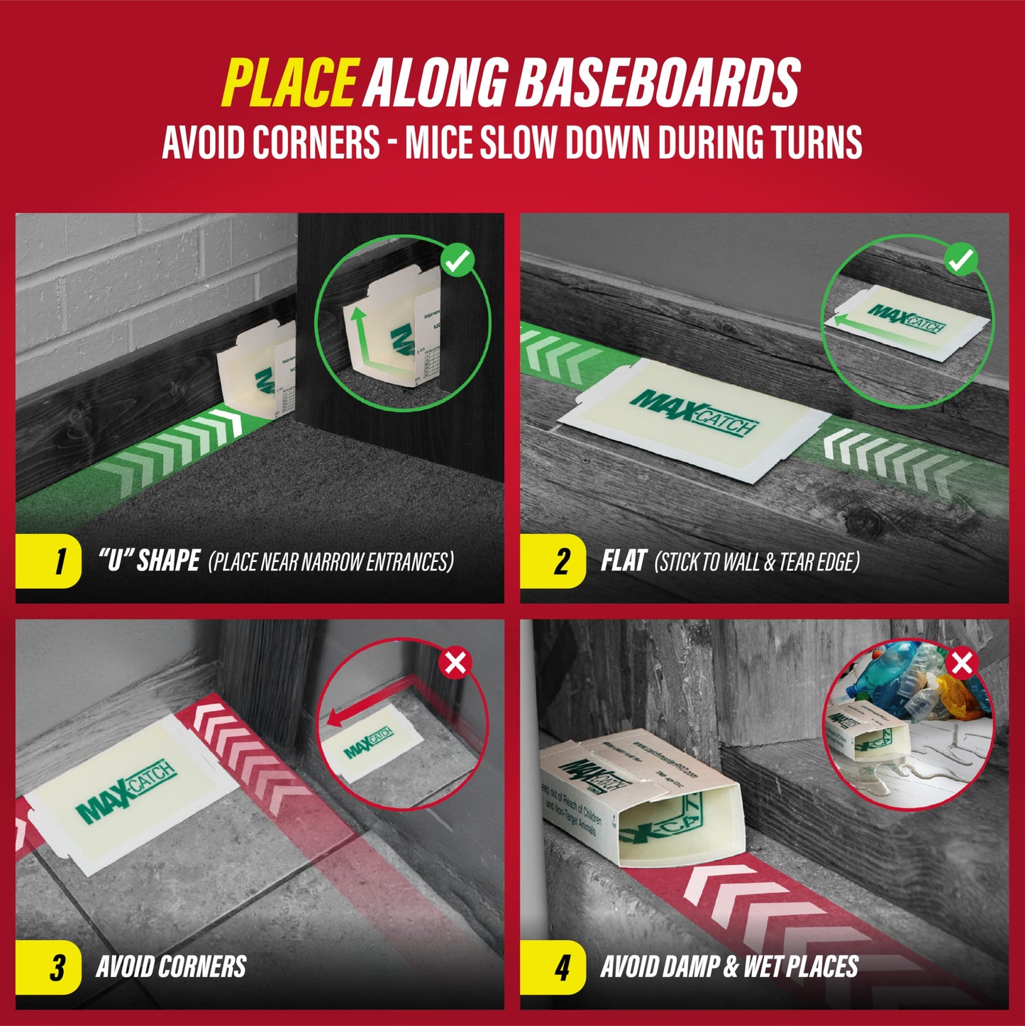 Catchmaster Max-Catch Mouse & Insect Glue Trap 36pk, Mouse Traps Indoor for Home, Sticky Pest Control Adhesive Tray for Catching Bugs, Bulk Classic Glue Boards 🍁 All In One Marketplace Canada