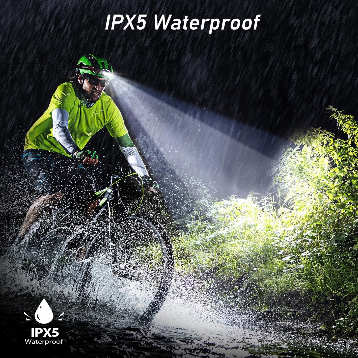 Blukar Headlamp Rechargeable, 2000L Super Bright LED Head Lamp Headlight with Red Warning Lights and 6 Modes, Motion Sensor Control, IPX5 Waterproof, Lightweight Flashlight for Running, Hiking etc. 🍁 All In One Marketplace Canada