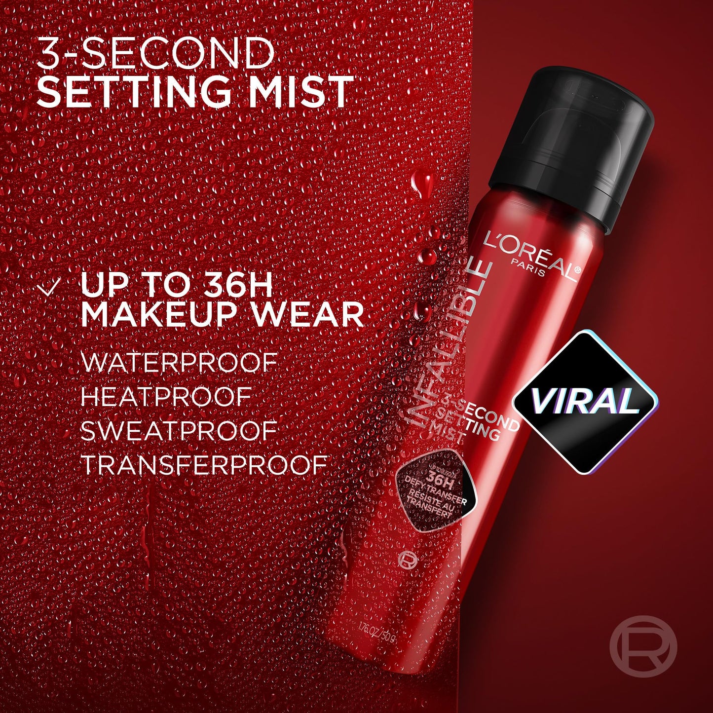 L’Oréal Paris Infallible 3-Second Makeup Setting Spray, Makeup, Microfine Mist for up to 36H Wear, Lightweight, Transfer Proof, Waterproof, Dries in 3 seconds, 75ml 🍁 All In One Marketplace Canada