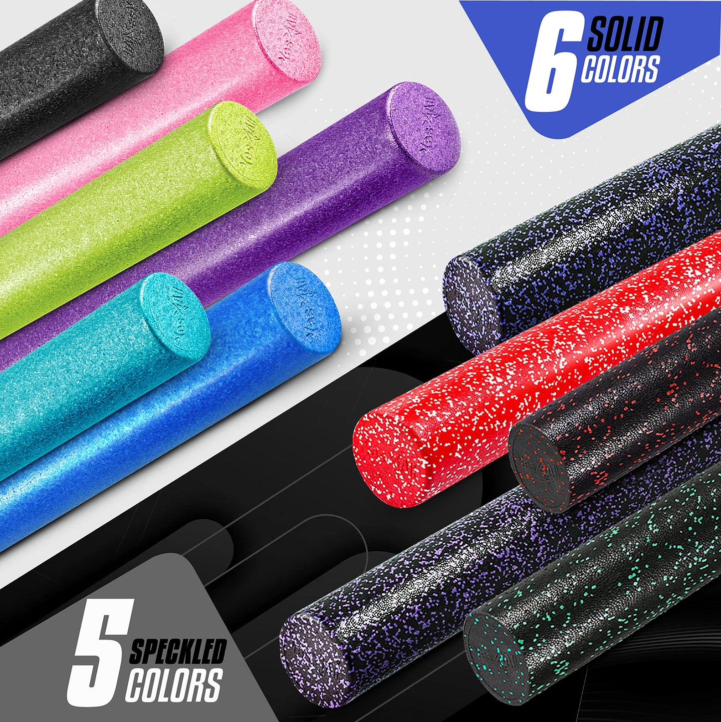 Yes4All High-Density EPP Round Back Roller Foam, Foam Roller for Yoga, Pilates & Stretching - 12, 18, 24, 36 inch 🍁 All In One Marketplace Canada