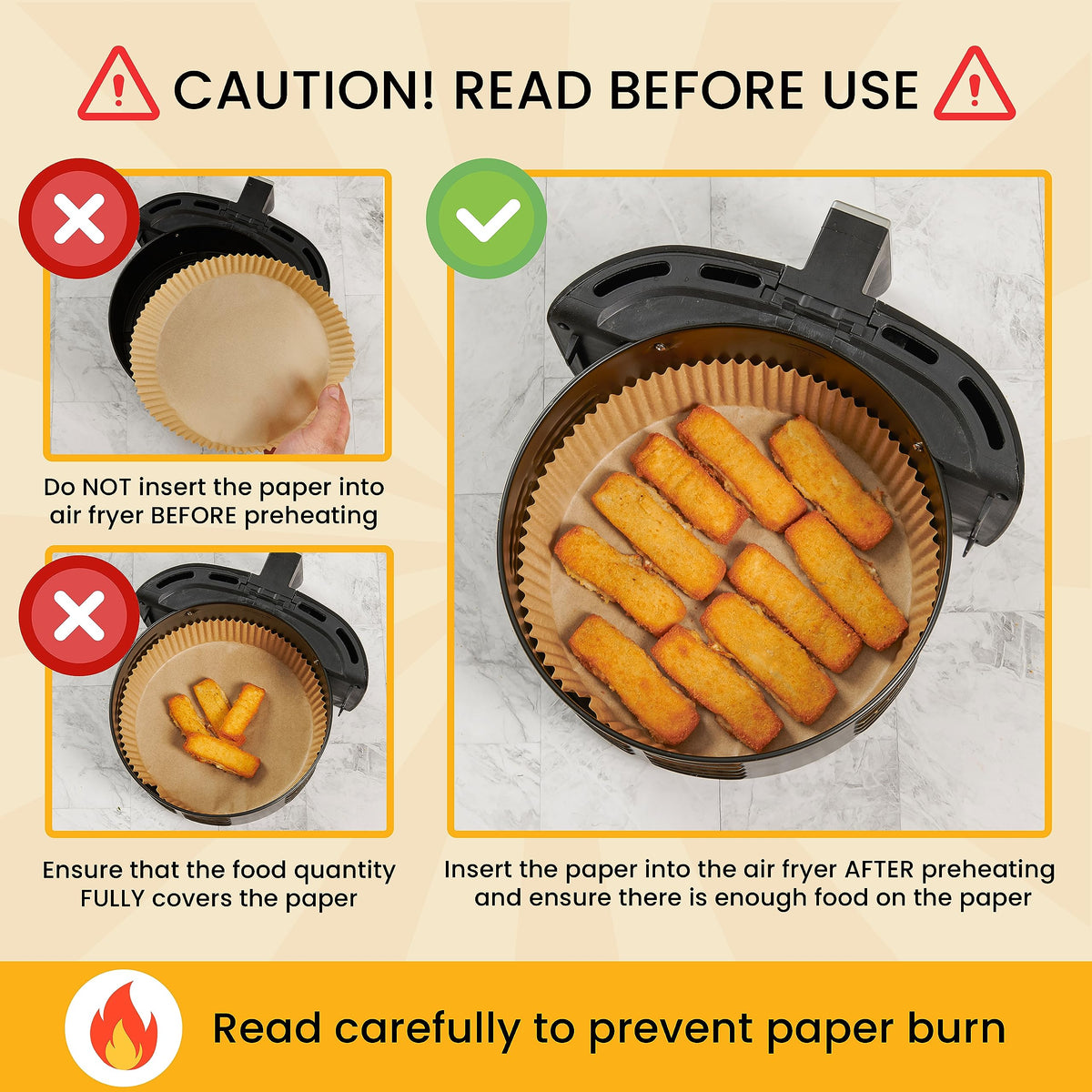 Air Fryer Liners for Ninja, 125 Pcs Round Disposable Airfryer Paper Liners – Non-Stick and Oil Proof for Easy Cleanup – 8 Inch for 5-8 qt Basket by Baker's Signature 🍁 All In One Marketplace Canada