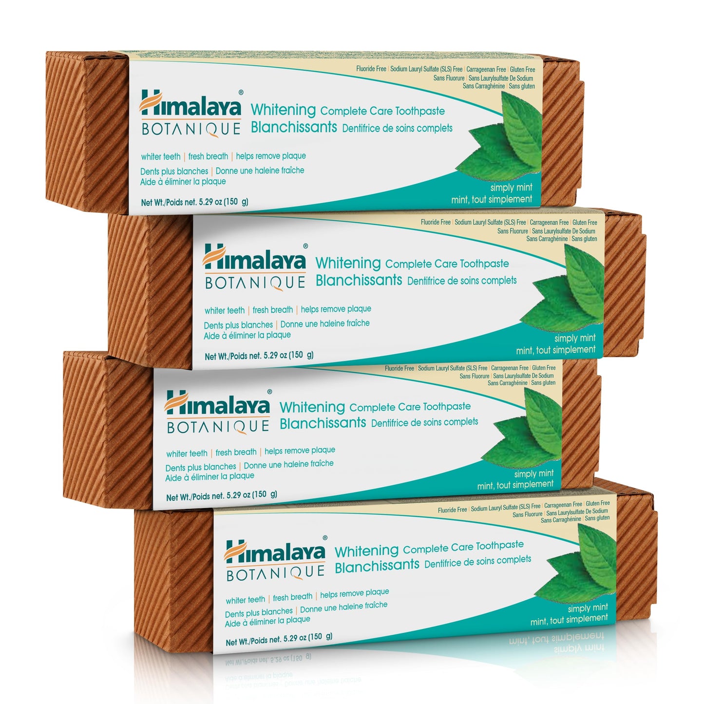Himalaya Botanique Complete Care Whitening Toothpaste, Simply Mint, Natural, Fluoride-Free, SLS Free, Carrageenan Free & Gluten Free, Vegan, 150 g (5.29 oz), 4 Pack 🍁 All In One Marketplace Canada
