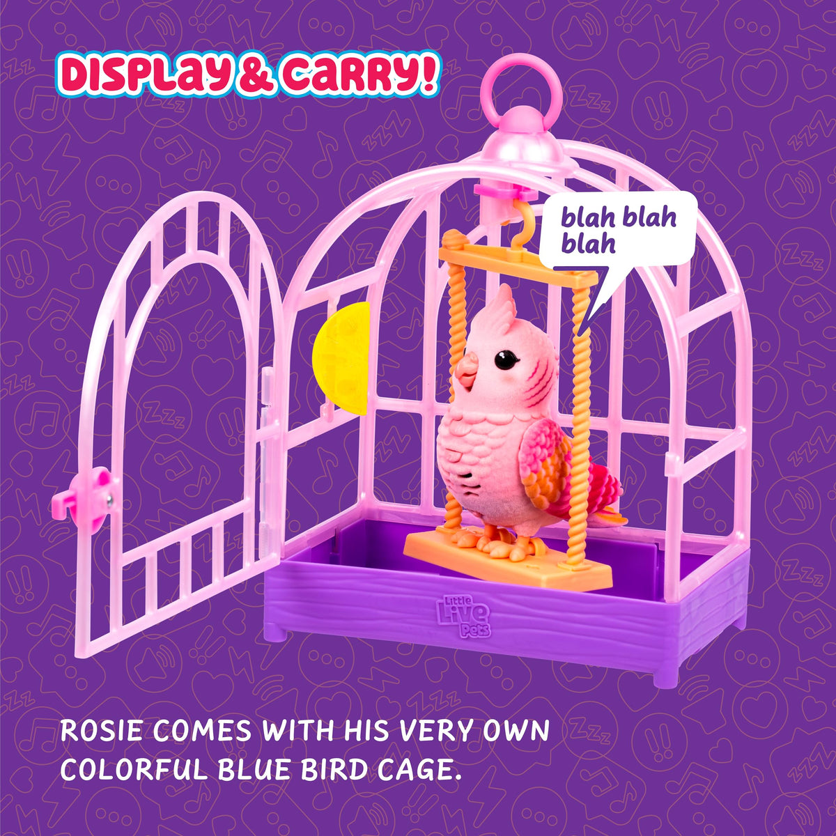 Little Live Pets My Really Real Bird & Cage - Rosie, Interactive, Realistic Pet, 20+ Sounds & Reactions (25cm/9,8in Cage, 10,9cm/4,3in Bird), Records & Repeats or Whistles Back, Carry & Display 🍁 All In One Marketplace Canada