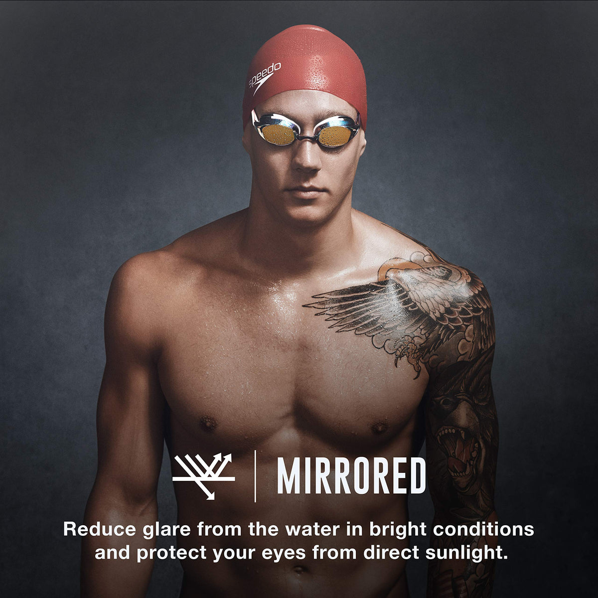 Speedo Vanquisher 2.0 Mirrored Swim Goggles, Panoramic, Anti-Glare, Anti-Fog with UV Protection, Horizon Blue, 1SZ 🍁 All In One Marketplace Canada