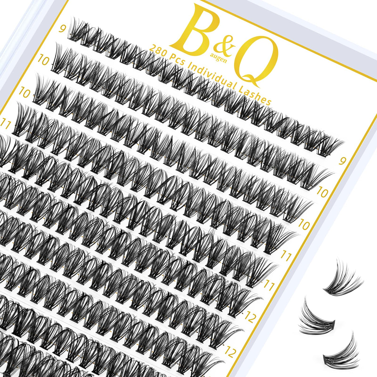 B&Qaugen Lash Clusters 280 Pcs 40D-0.07D-9-16MIX B&Q LASH Individual Lashes 10D 20D 30D 40D 50D Cluster Lashes C D Curl Eyelash Clusters Soft Volume DIY Lash Extensions at Home (40D-0.07D,9-16MIX) 🍁 All In One Marketplace Canada