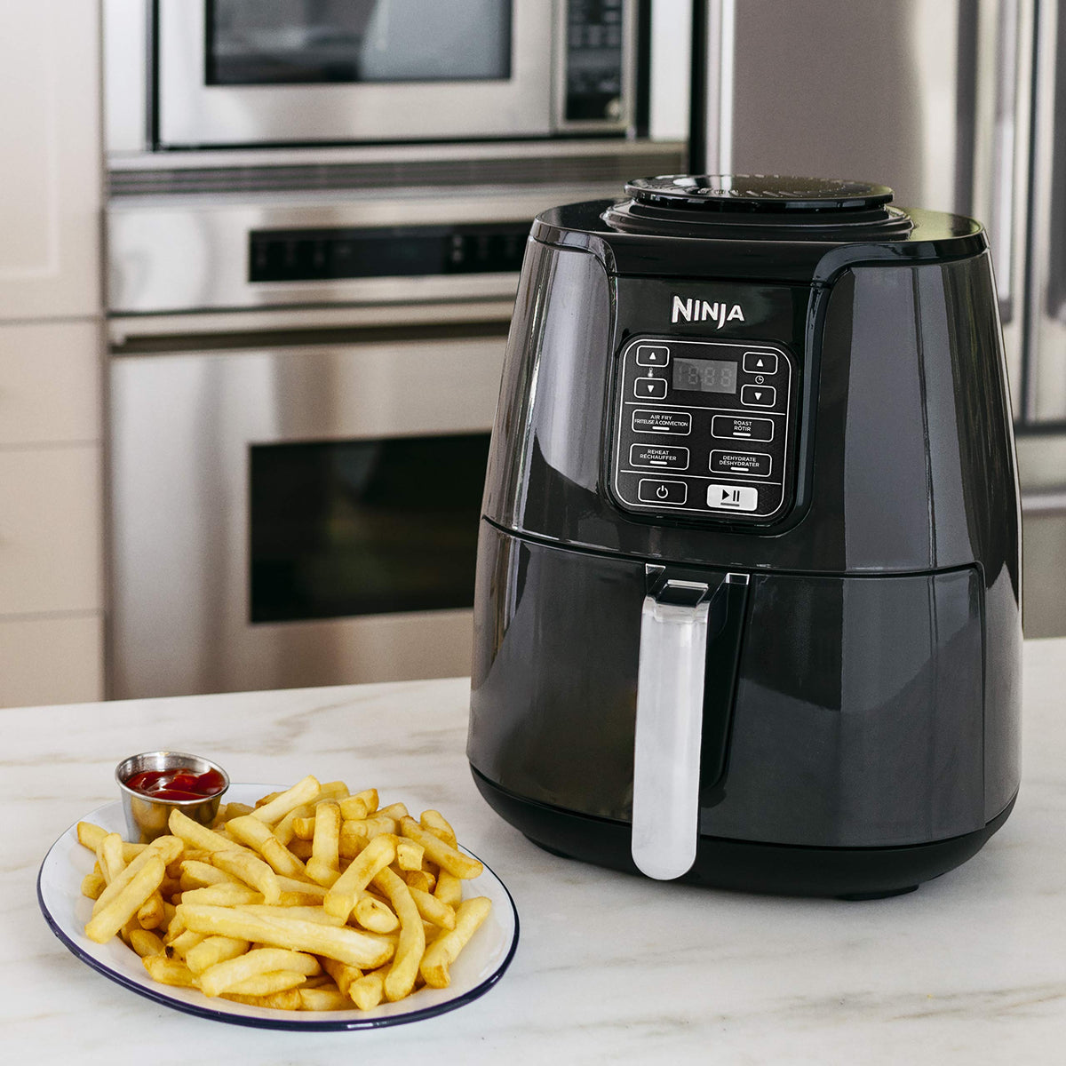 Ninja AF100C Air Fryer, 4-Qt Capacity, Non-Stick, Air Fry, Roast, Reheat, Dehydrate, Charcoal Grey (Canadian Version) - Perfect for Nutritional Cooking with Air Fryer Accessories 🍁 All In One Marketplace Canada