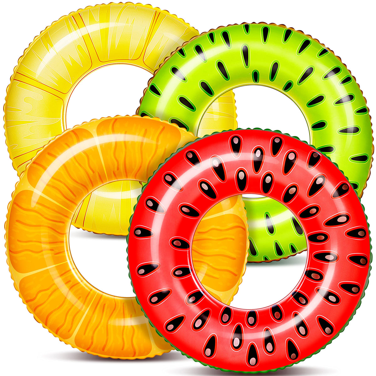 Sloosh 4 Pack Inflatable Pool Floats Pool Rings Swimming Tubes Swimming Toys Beach Swimming Party Toys for Kids and Adults 🍁 All In One Marketplace Canada