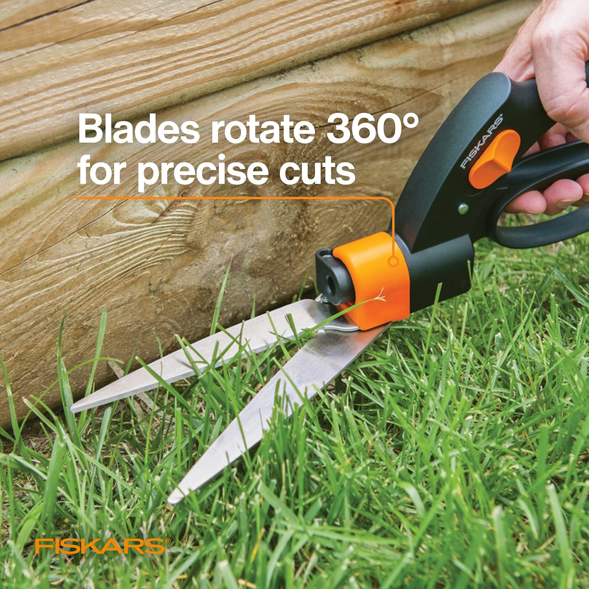 Fiskars Shear Ease Grass Shears - 5" Stainless Steel Blades - 360-Degree Swivel Blade Plant Cutting Scissors - Garden Shears and Grass Cutter 🍁 All In One Marketplace Canada