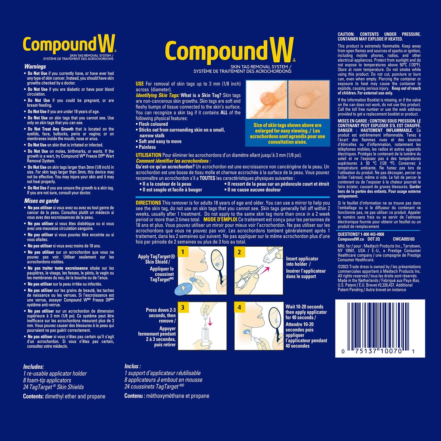 Compound W Skin Tag Remover System - At Home Skin Tag Removal Kit, 8 Freeze Applications 🍁 All In One Marketplace Canada