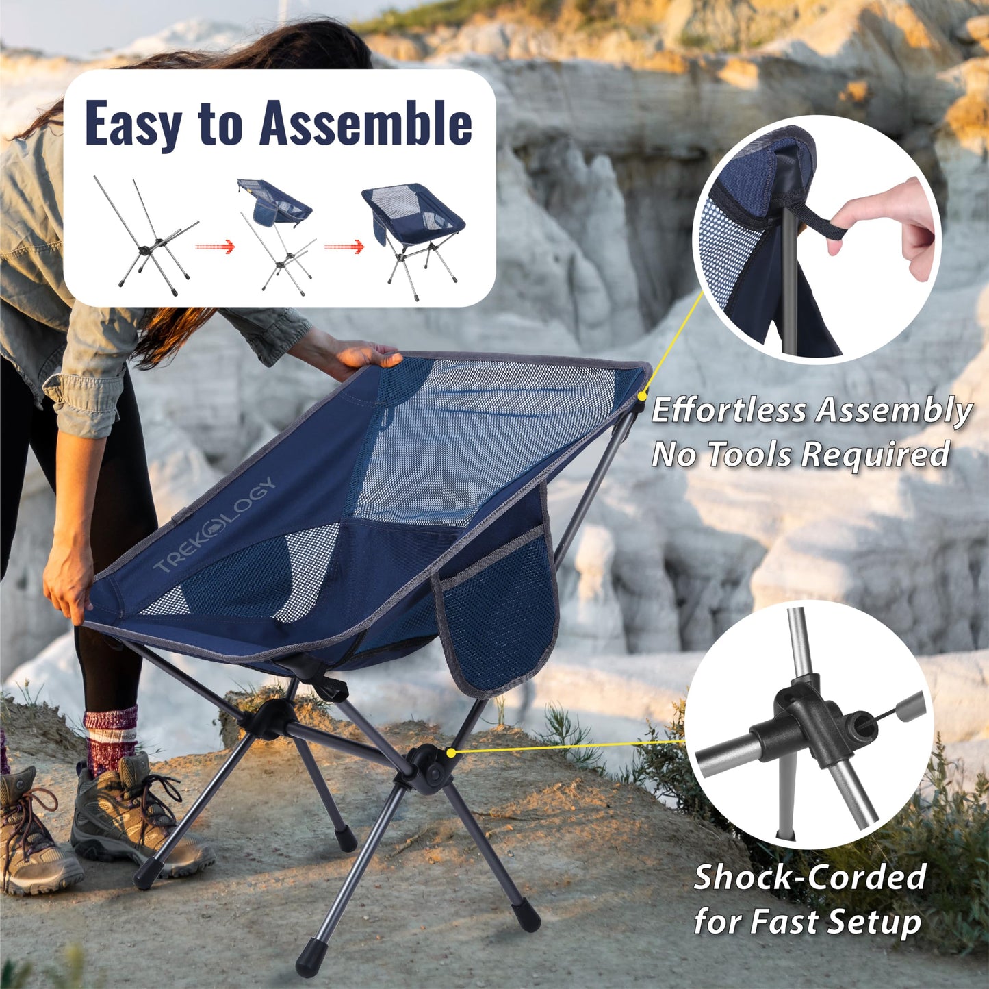 TREKOLOGY lightweight Camping Chairs for Adults - Compact & Ultralight Portablefor for Outdoor Adventures, Hiking, Backpacking – Comfortable Chaise Camping Compacte & Durable YIZI GO Chaise de Camping 🍁 All In One Marketplace Canada