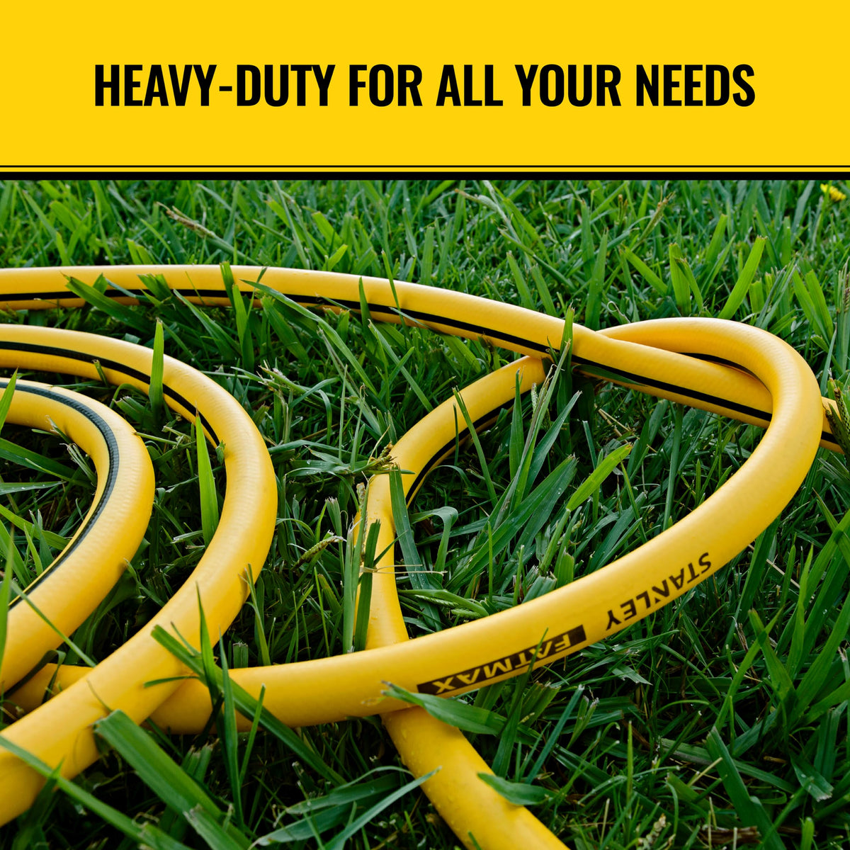 Stanley Fatmax Professional Grade Water Hose, 50' x 5/8", Yellow 500 PSI 🍁 All In One Marketplace Canada