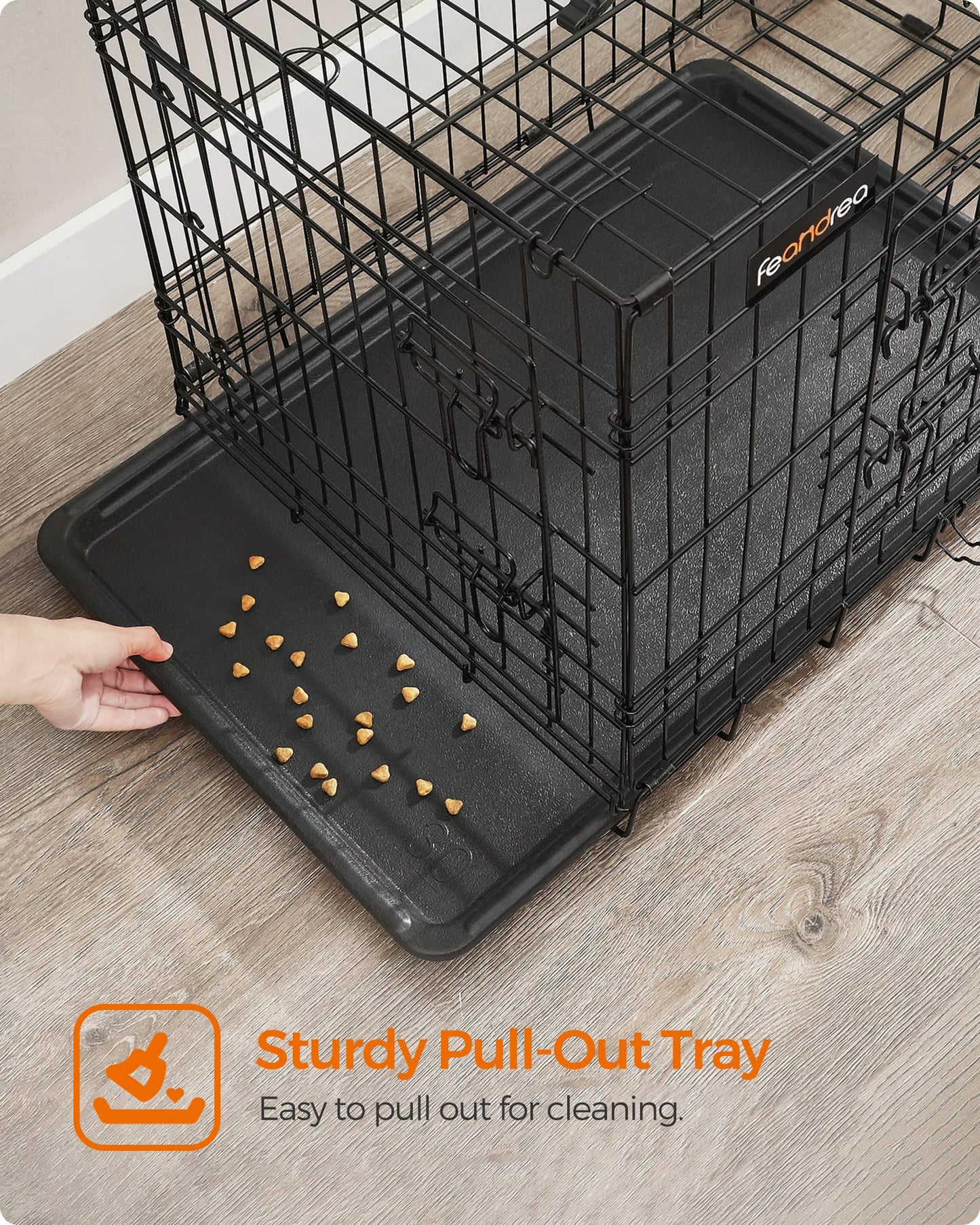 Feandrea Dog Crate, 48-Inch Foldable Dog Kennel with 2 Doors, Removable Tray, XXL, Black UPPD48H 🍁 All In One Marketplace Canada