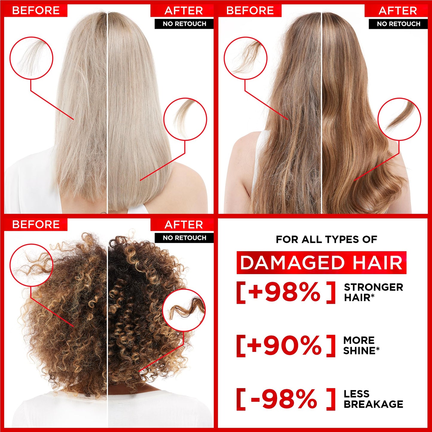 L'Oréal Paris Hair Expertise Bond Repair Shampoo and Conditioner Set with Hair Treatment, Citric Acid for Hair Breakage, 3x Pieces (Pre-Shampoo, Shampoo, Conditioner) 🍁 All In One Marketplace Canada