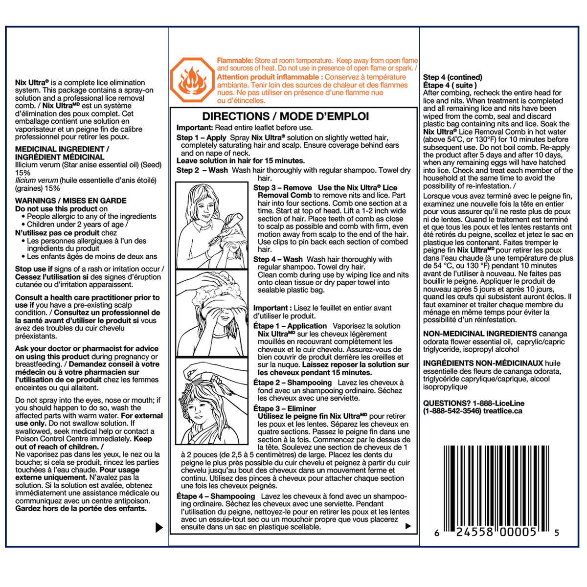 Nix Ultra, Kills Lice, Pesticide Free (With Lice Comb) - 1pk (59mL) - Effective Head Lice Treatment 🍁 All In One Marketplace Canada