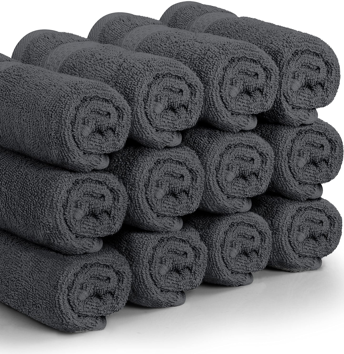 Utopia Towels Premium Washcloth Set, 12 by 12 Inches, 600 GSM 100% Cotton Face Cloths, Highly Absorbent and Soft Feel Fingertip Towels, 12 Pack, Grey 🍁 All In One Marketplace Canada
