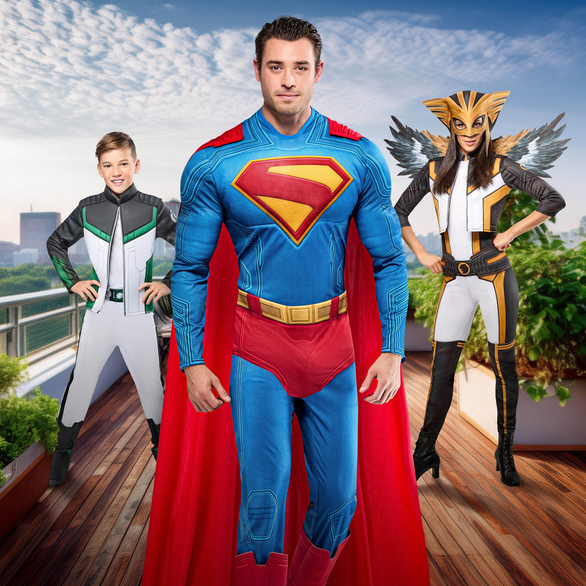 Rubies Men's Superman Deluxe Costume Jumpsuit with Shoe Covers and Cape, for Halloween and Themed Parties, X-Large