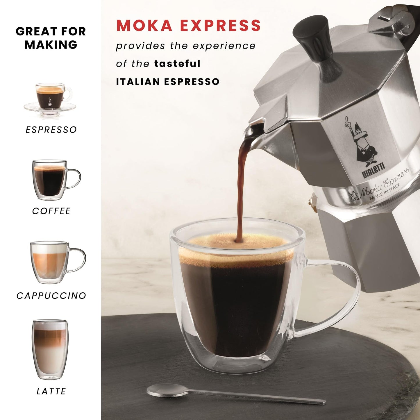 BIALETTI Moka Express 6-Cup Aluminum Stovetop Espresso Maker, Silver 🍁 All In One Marketplace Canada