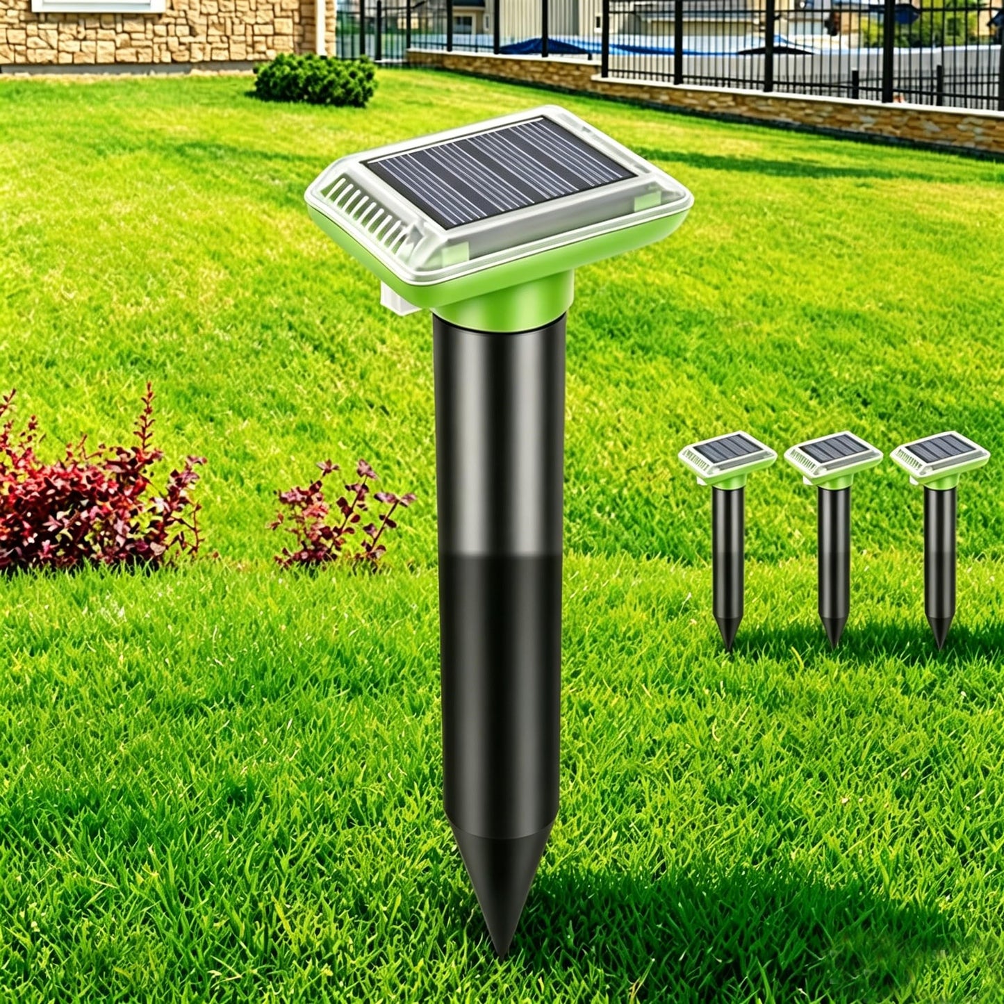 Solar-Powered Animal Ground Stakes 4 Pack, Waterproof Outdoor Yard Protector Accessories for Lawn, Yard and Garden (Green) 🍁 All In One Marketplace Canada