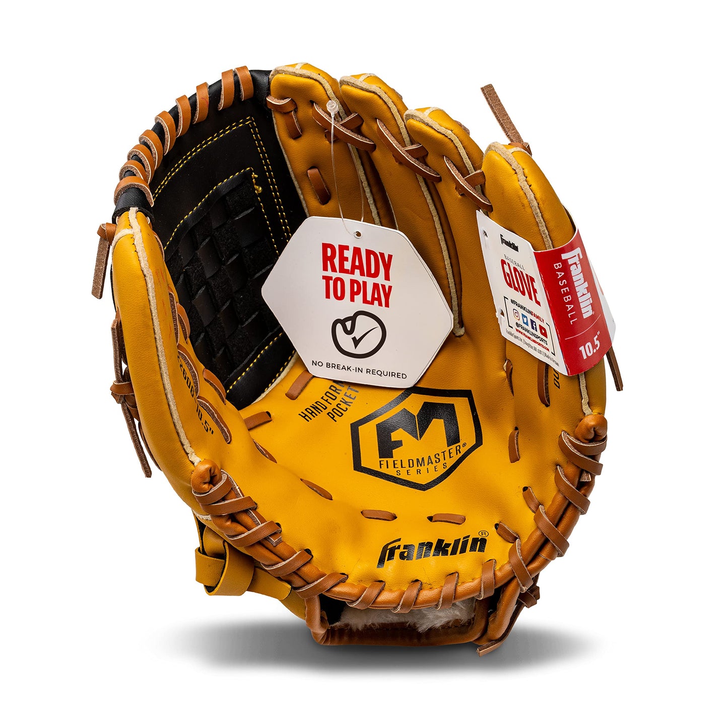 Franklin Sports Baseball and Softball Glove - Fieldmaster Adult + Youth Baseball Gloves - Mens + Womens Infield + Outfield Mitt - Right Hand Throw - 10.5" 🍁 All In One Marketplace Canada