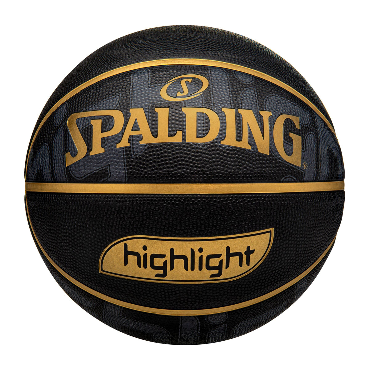 Spalding Highlight Black/Gold Rubber Outdoor Basketball, Size 7 (29.5") 🍁 All In One Marketplace Canada