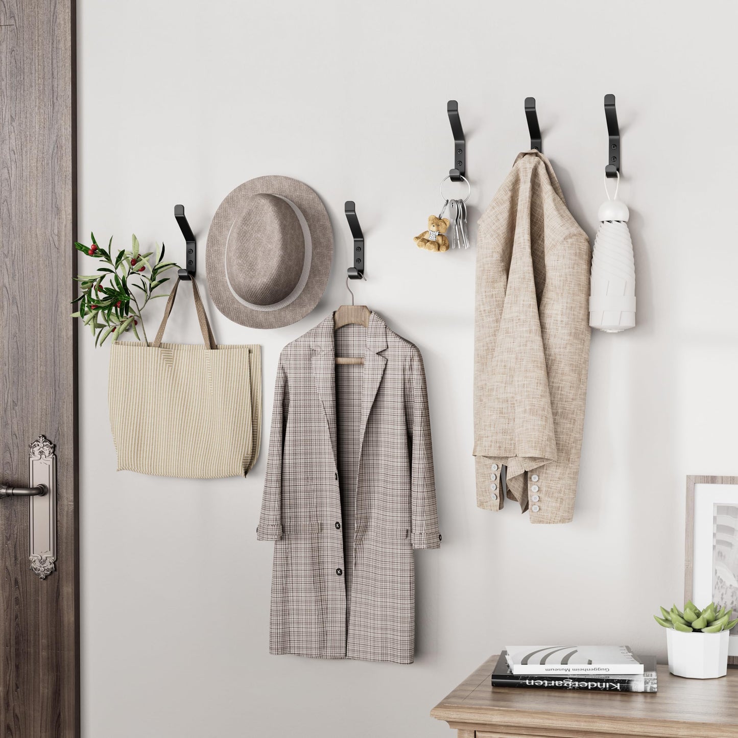 susswiff 10-Pack Coat Hook for Hanging, 10KG (Max), Stainless Wall Hooks for Towel, Hat, Backpack, Key, Clothes, Wall Mounted Coat Hanger for Closet, Black 10 CM 🍁 All In One Marketplace Canada