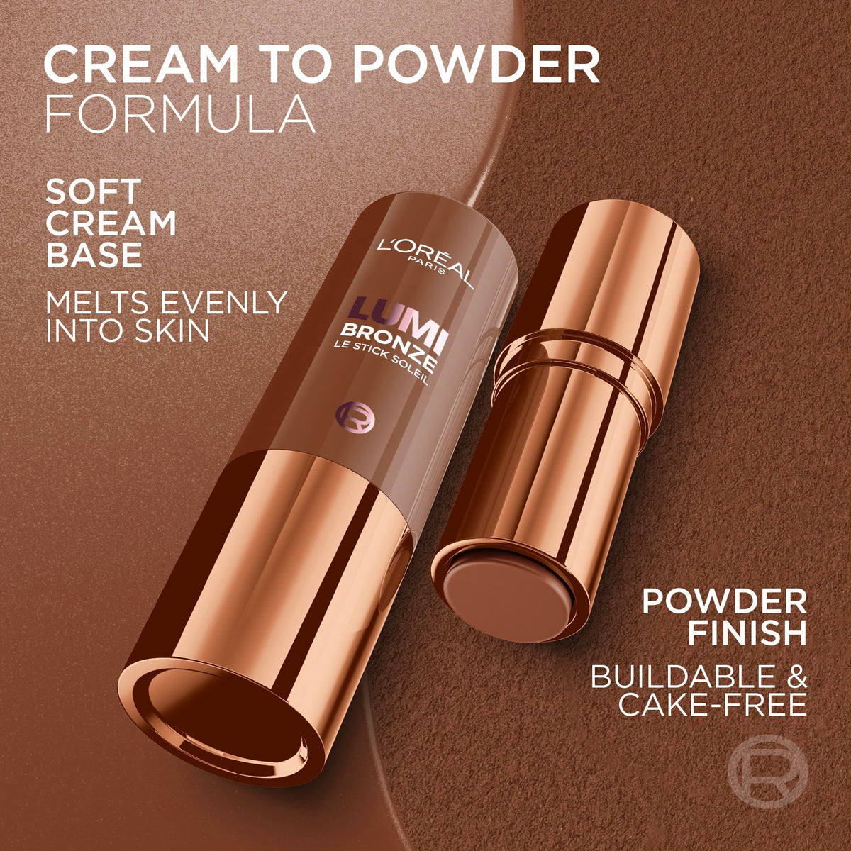 L'Oréal Paris LUMI Bronzer Le Stick Soleil, Cream-to-powder Multi-Use Bronzer Stick, Buildable & Blendable Contour, Non-Cakey Finish, 110 Toasted Sunlight, 9g 🍁 All In One Marketplace Canada