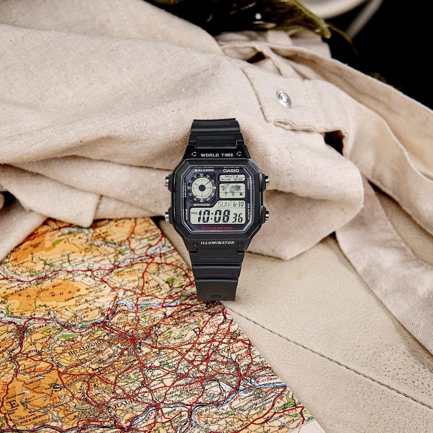 Casio Men's Classic Japanese-Quartz Watch with Resin Strap, Black, 21 (Model: AE1200WH-1A) 🍁 All In One Marketplace Canada
