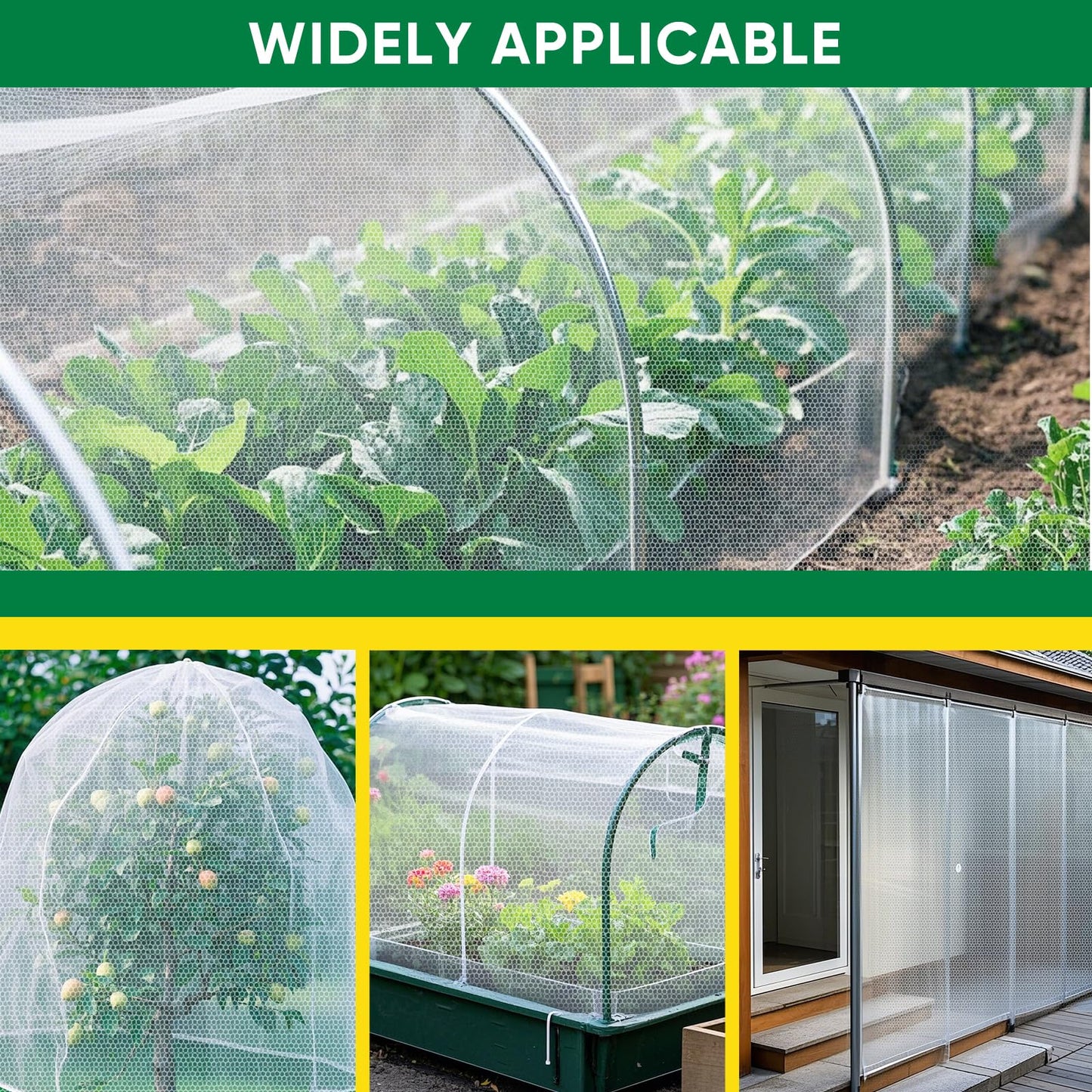 Ultra Fine Insect Mesh Garden Netting 3M x 15M, Extra Large Insect & Bird Barrier Netting, Crop Protection Plants Netting for Vegetables, Fruit Trees, Greenhouse, Customizable Plant Cover Protection 🍁 All In One Marketplace Canada