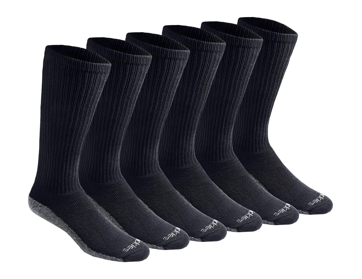 Dickies Men's Multi-Pack Dri-tech Moisture Control Boot-Length Socks, Black (6 Pairs), Shoe Size: 6-12 🍁 All In One Marketplace Canada