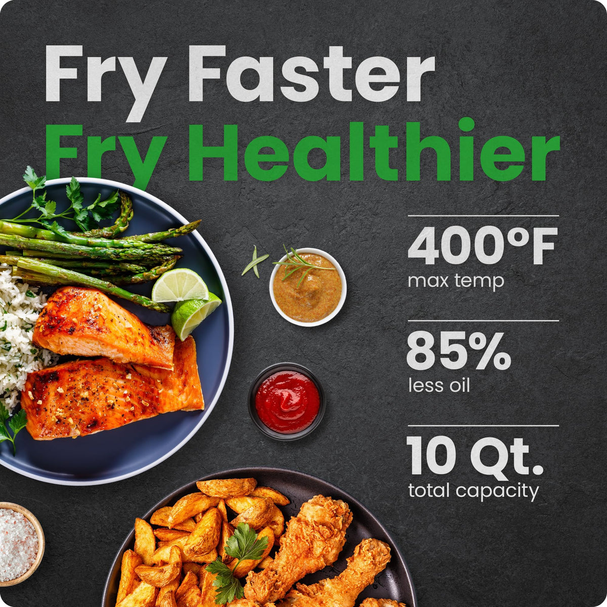 CHEFMAN Multifunctional Digital AirFryer+ Rotisserie,Dehydrator, Convection Oven17 Touch Screen Presets Fry,Roast,Dehydrate, Bake, XL 10L Family Size,Auto Shutoff,Large Easy-View Window Black,10 Quart 🍁 All In One Marketplace Canada