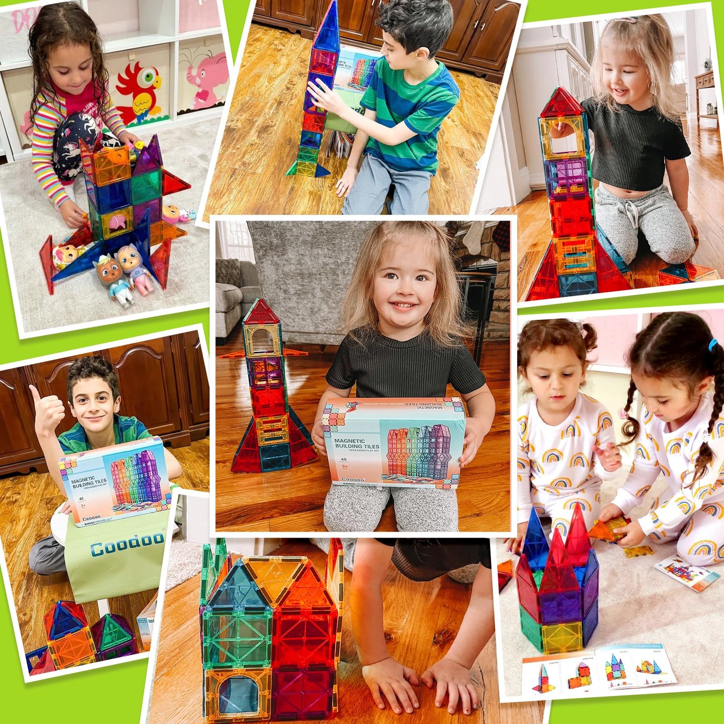 Magnetic Tiles Kids Toys STEM Magnet Toy for Toddler Magnetic Blocks Building Preschool Learning Sensory Montessori Toys for 3+ Year Old Boys and Girls, Safe Creativity Toddler Kids Toy 40PCS 🍁 All In One Marketplace Canada
