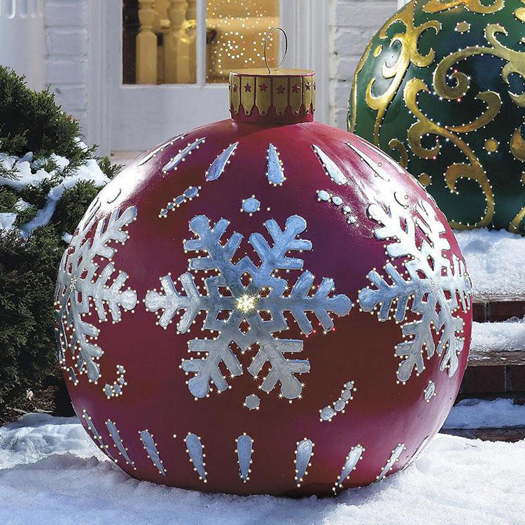 Giant Inflatable 60cm Christmas Ball Ornaments, Outdoor Waterproof PVC Ornament Ball, Holiday Decor, Pack Options