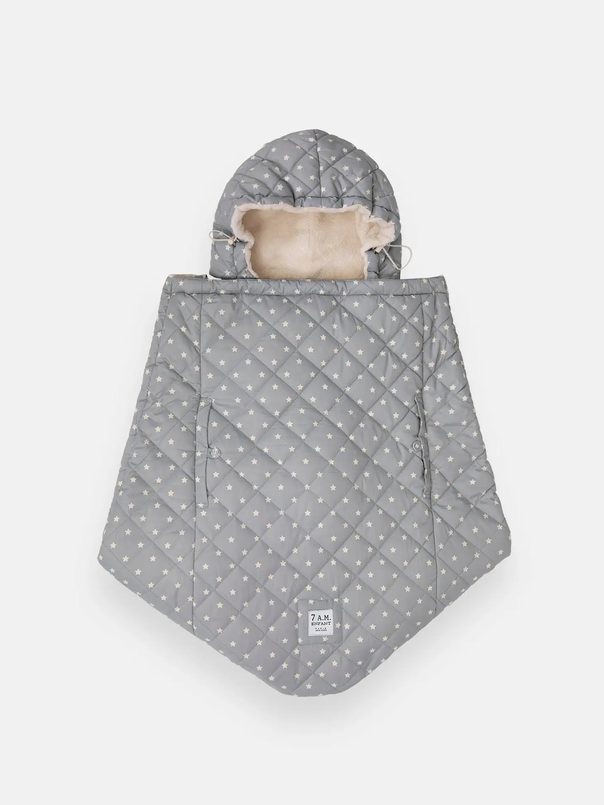 K-Poncho - Plush | 7am Enfant | Grey Stars Regular Weight