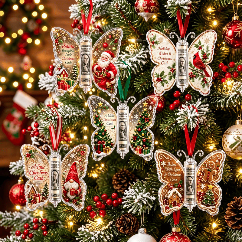 Christmas Butterfly Cash Gift Ornament