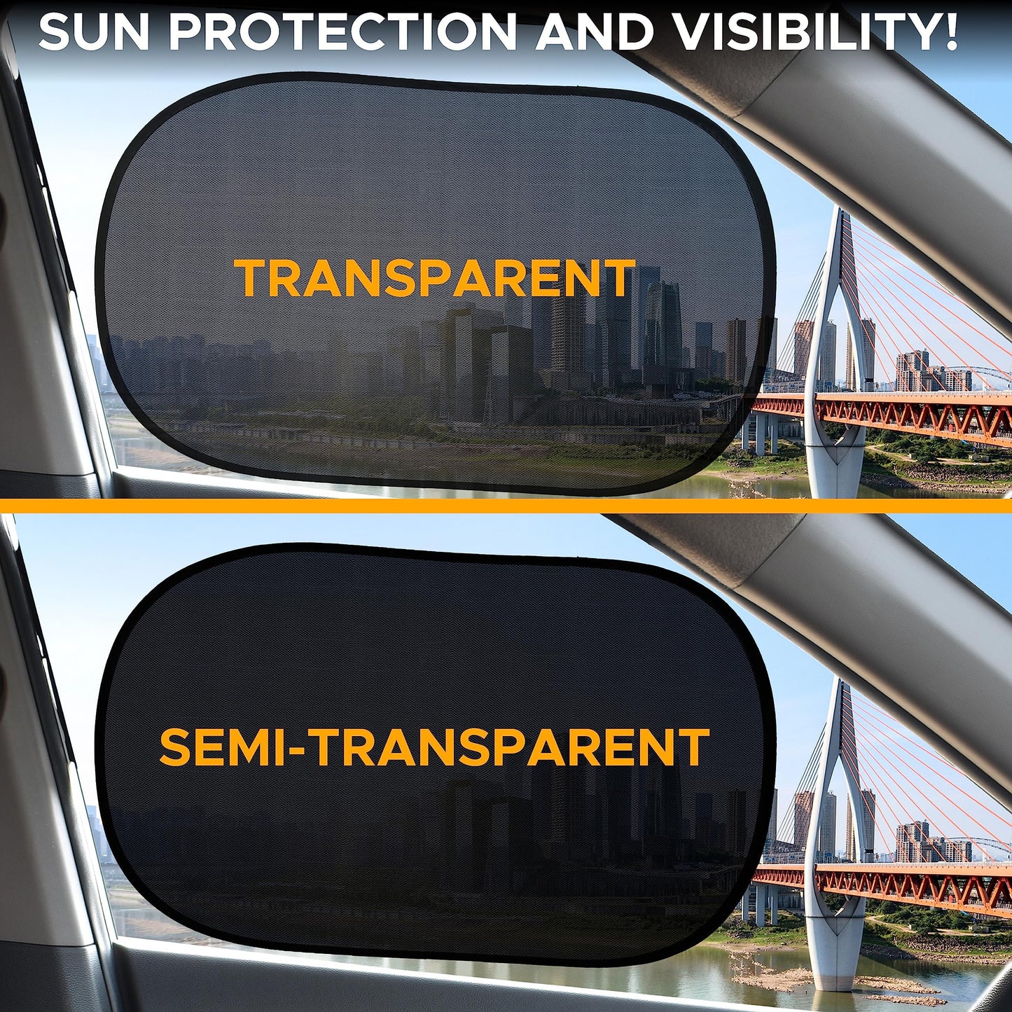 EcoNour Car Window Shades for Baby (4 Pack) - 20"x12" | Sun Shade for Car Window for Kids | Shades for Side Windows | Automotive Sun Protection from UV and Sun Glare | Baby Accessories 🍁 All In One Marketplace Canada