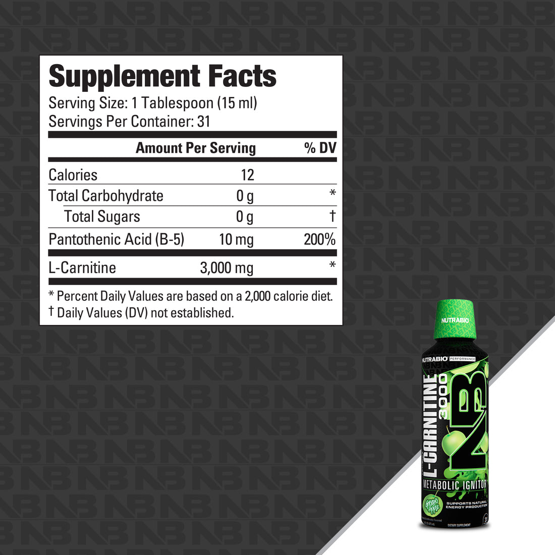 NutraBio Lean Shots - L-Carnitine Liquid Shots