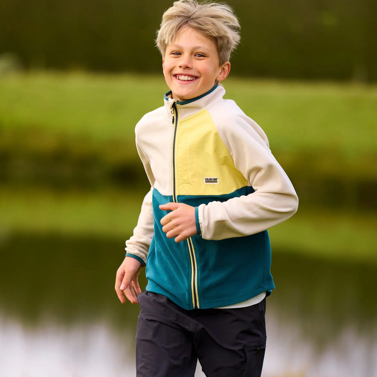 Colourblock Fleece | Yellow & Green | Color Kids