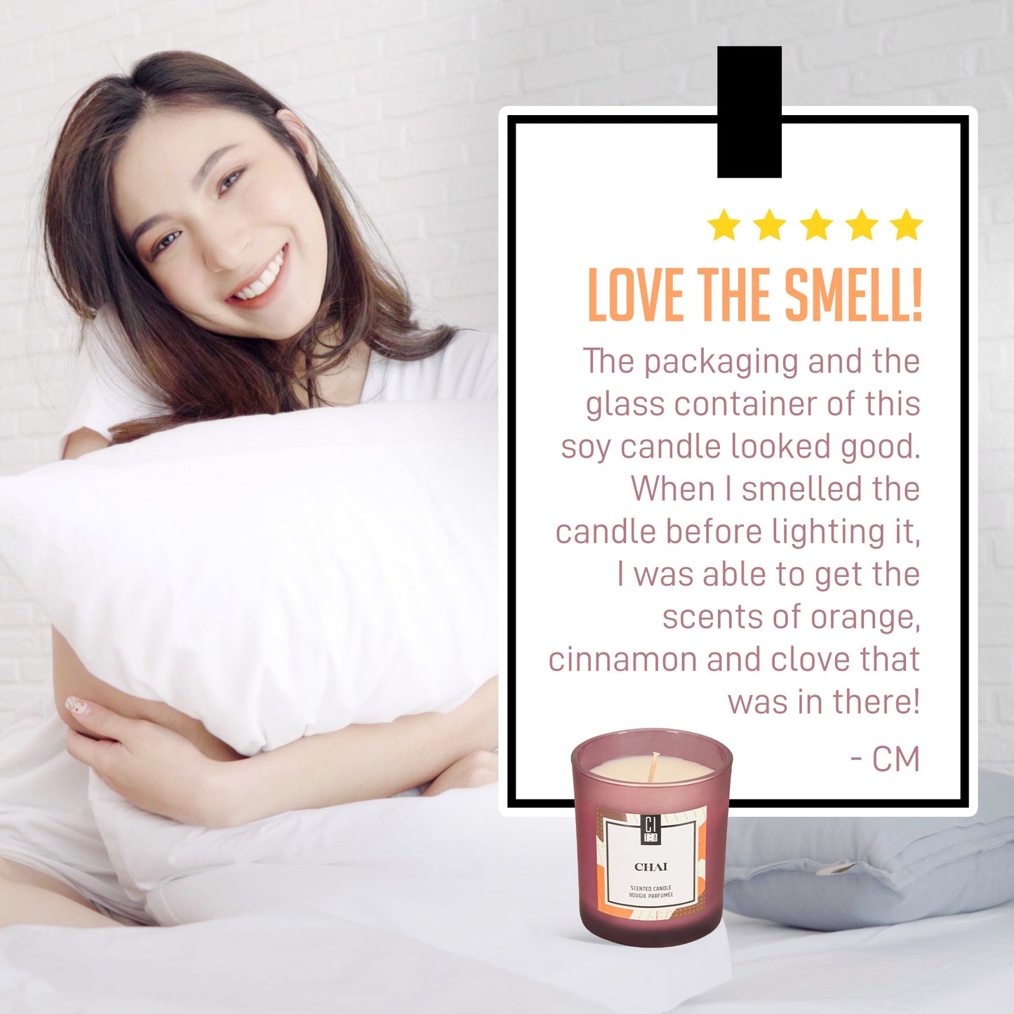 Chai Soy Wax Candle - Orange, Cinnamon and Cloves - 8 oz