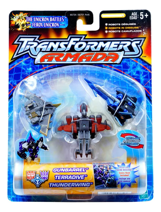 Transformers Armada Gunbarrel Terradive Thunderwing Action Figure Set