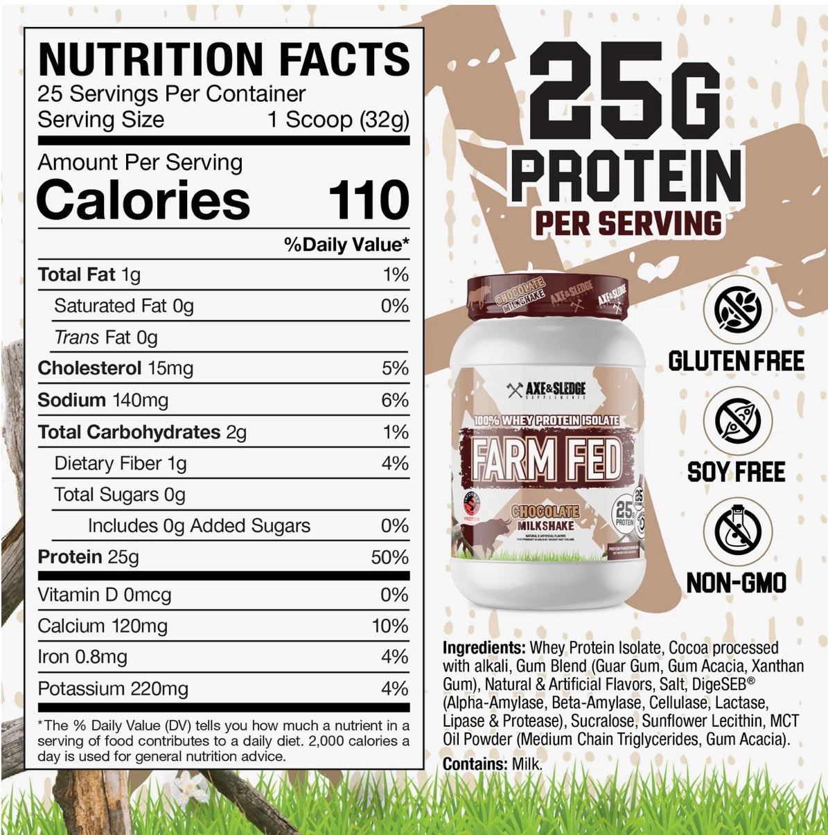 Axe & Sledge Farm Fed Whey Isolate Protein Powder