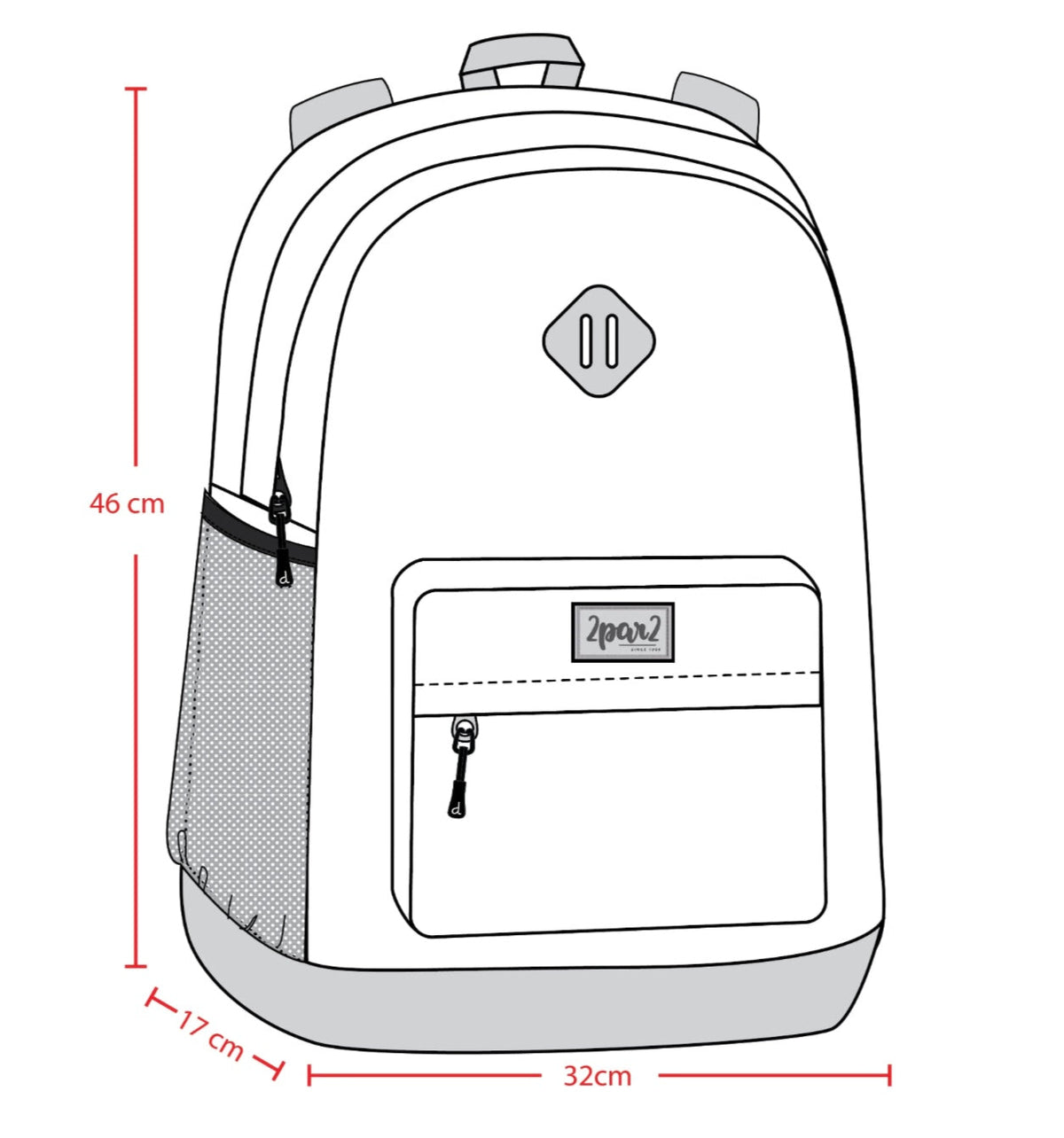 Kids Backpack | Black Dinos | Deux Par Deux