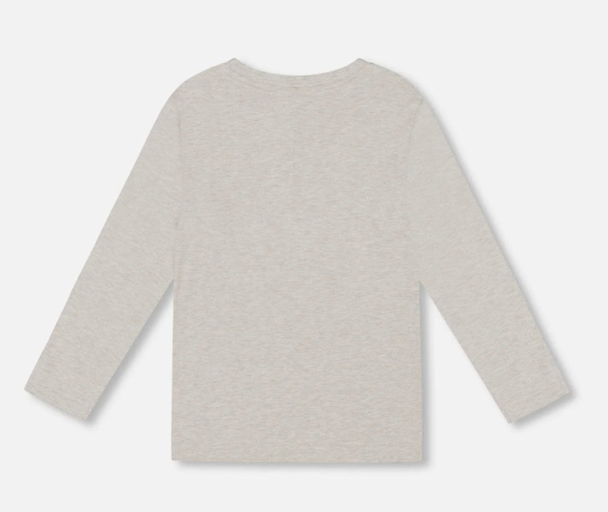 Organic Cotton Jersey Pocket T-Shirt | Heather Beige Grey | Deux Par Deux