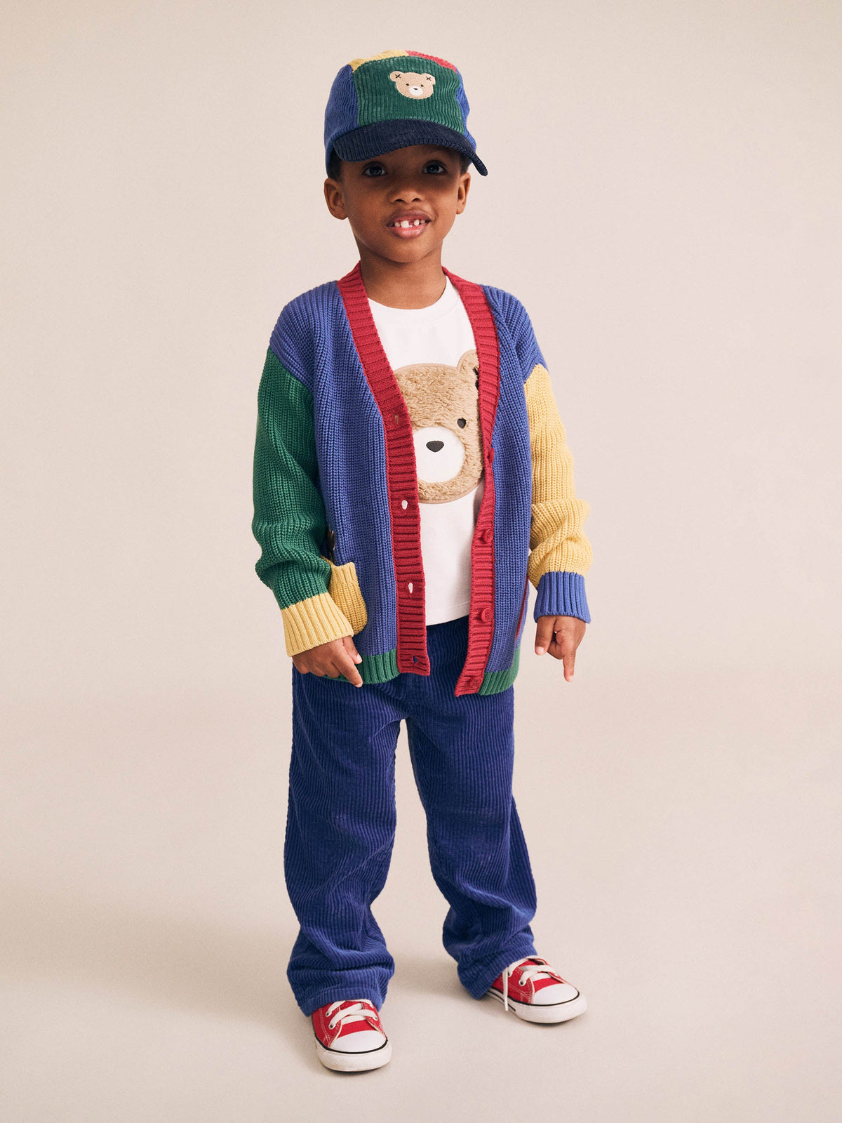Colour Block Varsity Cardigan | Multi | Huxbaby