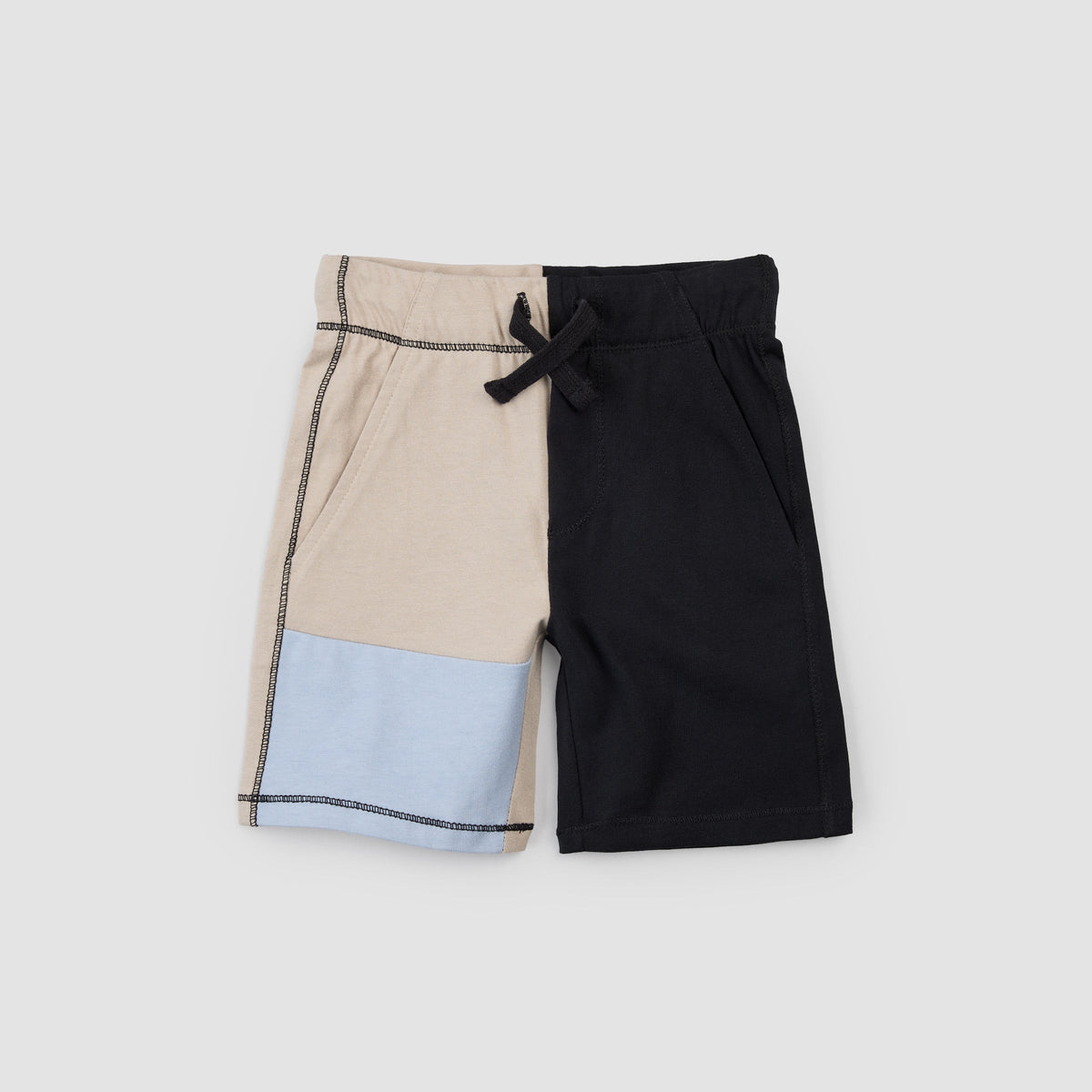 Colour Block T-Shirt & Shorts Set | Taupe | Miles The Label