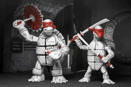 NECA Teenage Mutant Ninja Turtles Black and White First Turtles 7" Action Figures - 2pk
