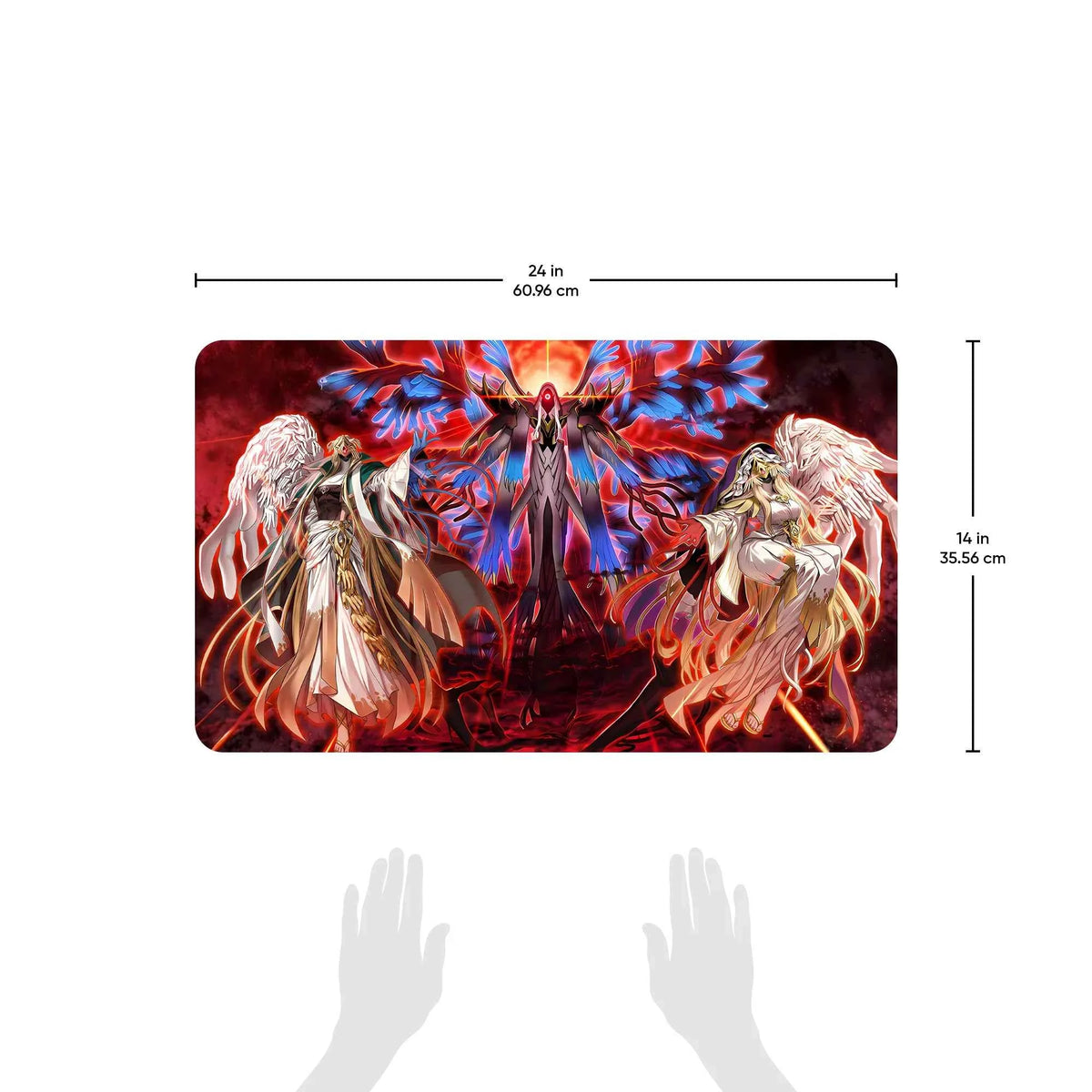 Blazing Cartesia, the Virtuous TCG Playmat – 24 x 14 in – Soft Cloth & Rubber