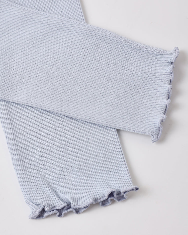 Ribbed Legging Set | Natural & Periwinkle | Rylee & Cru