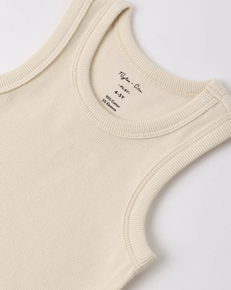 Ribbed Tank Set | Shell, Heathered  Blush | Rylee & Cru